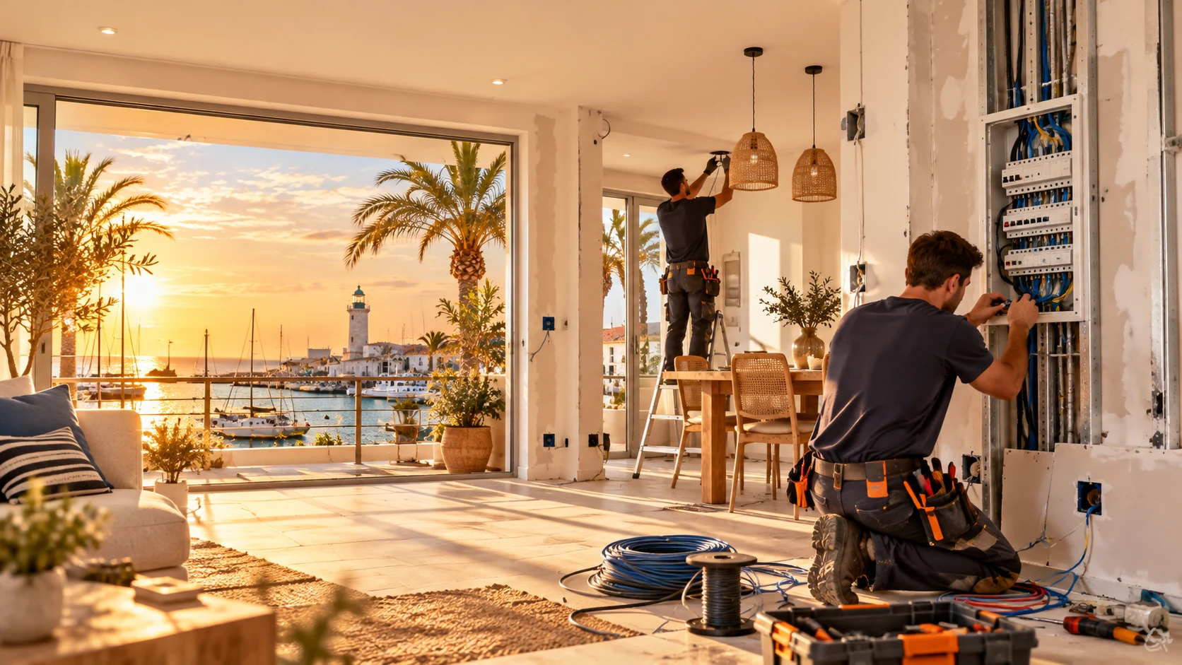 Illustration d’une rénovation de câblage électrique