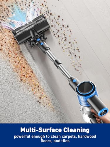 Aspirateur sans fil, aspirateur 30 KPA, aspiration puissante, écran LED, aspirateur domestique multifonction 8 en 1 avec filtration en 6 étapes et autonomie de 40 minutes – Image 4