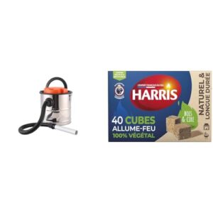 Bikain DI1200INOX– Aspirateur de Cendres, 1200 W, 20 L, Cuve INOX, Argent