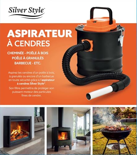 EVATRONIC - Aspirateur de Cendres Format bidon 800W - Fonction soufflerie, Filtre Lavable, cuve 10L, Filtration HEPA, Tuyau 80 cm avec Embout alu â Image 4