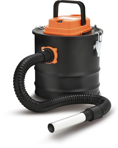 EVATRONIC - Aspirateur de Cendres Format bidon 800W - Fonction soufflerie, Filtre Lavable, cuve 10L, Filtration HEPA, Tuyau 80 cm avec Embout alu