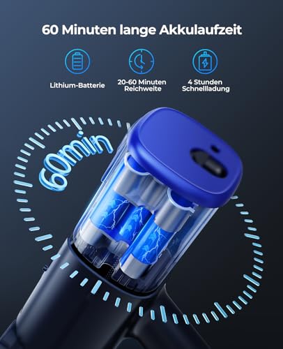 Fieety Aspirateur sans fil, 450 W/38000 Pa, longue durée de vie, avec écran tactile LED, station de charge murale, brosse anti-nœuds, tablette de parfum pour sols durs, tapis et poils d'animaux – Image 4