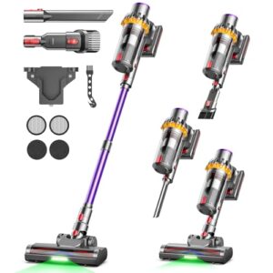 MAUOKE Aspirateur Balai sans Fil, 550W/45Kpa/70Min, 6 in 1 Aspirateur Balai sans Fil Puissant avec LED Écran, Brosse Anti-emmêlement en V améliorée pour Les Poils d'animaux/Tapis/Sols Durs