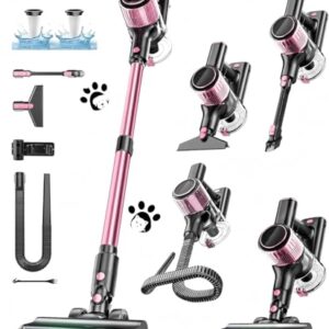 SUXIANGVAC Aspirateur Balai sans Fil, 45kPa/500W/45min Aspirateur sans Fil Puissant avec 3 Niveaux,Tuyau Extensible