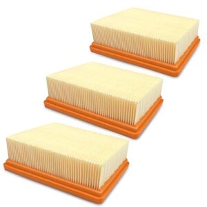 WinGluge Lot de 3 Filtre Remplacement, Filtres Plissés Plats, Kit d'accessoires de Filtres Hepa, Filtres Plissé Plat Aspirateur Rechange compatibles avec Les Karcher Aspirateurs WD5 WD4 MV4 MV5