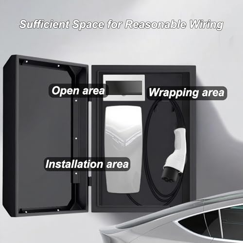 Boîtier de Charge Mural verrouillable pour véhicule électrique avec Organiseur de câbles, étanche à l'eau et à la poussière, Compatible avec la Plupart des bornes de Recharge (L/50 x 25 x 70 cm) – Image 4