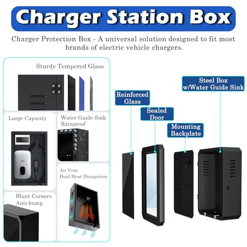 Boîtier de borne de Recharge verrouillable pour Voiture, boîtier de Charge pour véhicule électrique intérieur/extérieur, étanche, Compatible avec la Plupart des équipements d'alimentation de – Image 4
