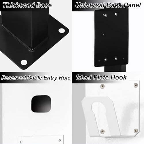 Borne de Recharge pour véhicules électriques, avec Crochet et Accessoires de Montage, Compatible avec la Plupart des chargeurs (Blanc, Grand Format) – Image 4