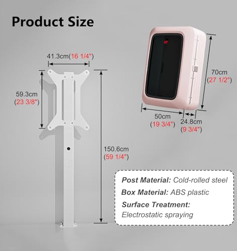 EXCLURA Poteau de Borne de Recharge Socle de Recharge Tesla pour Parking, Support de Recharge pour Véhicules Électriques avec Boîtier Verrouillable, Colonne de Recharge pour Véhicules Électriques – Image 4