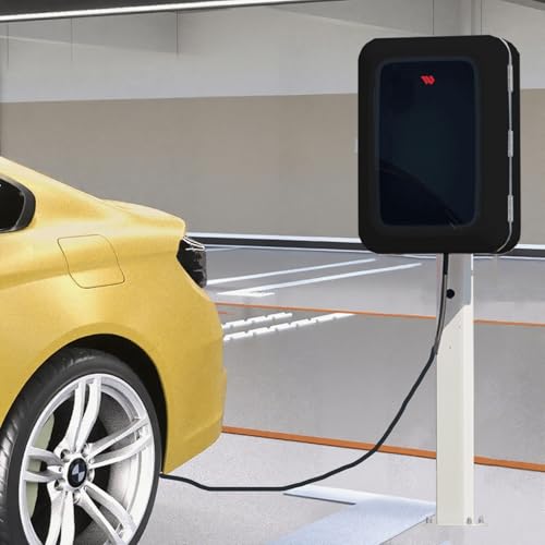 EXCLURA Poteau de Borne de Recharge Socle de Recharge Tesla pour Parking, Support de Recharge pour Véhicules Électriques avec Boîtier Verrouillable, Colonne de Recharge pour Véhicules Électriques