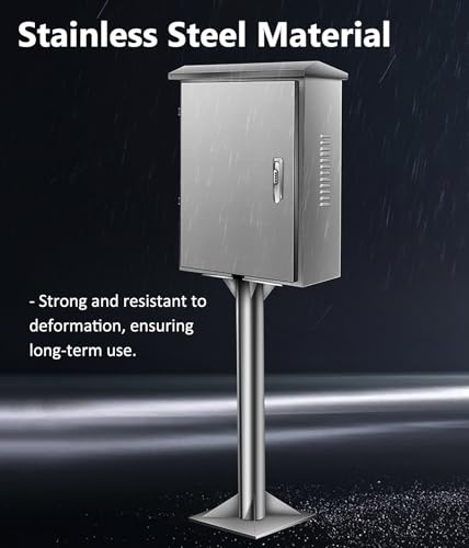 EXCLURA Poteau de Borne de Recharge Support de Connecteur de Chargeur de Véhicule Électrique en Acier Inoxydable, Socle de Charge de Véhicule Électrique Verrouillable avec Boîtier – Image 4