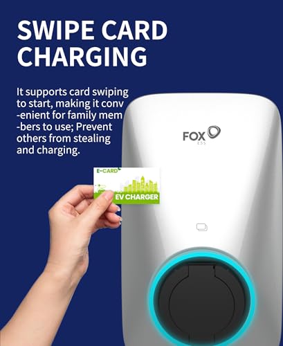 FoxEss 7,3 KW Chargeur EV Type 2 avec Application Intelligente, Borne de Recharge monophasée 8A-32A, 230V Wallbox, IP65, WiF et RFID, Argenté (sans câble de Charge) – Image 4