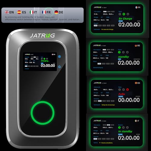 JATRHG S1 Borne de Recharge pour Véhicule Électrique 7kW 8M 32A Monophasé IP66 Station de Charge Type 2 IEC 62196-2 - Chargeur Rapide EV Wallbox – Image 4