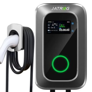 JATRHG S1 Borne de Recharge pour Véhicule Électrique 7kW 8M 32A Monophasé IP66 Station de Charge Type 2 IEC 62196-2 - Chargeur Rapide EV Wallbox