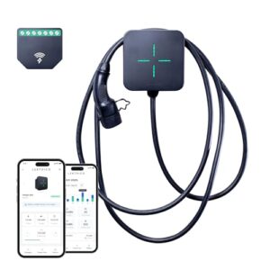 LEKTRI·CO – Chargeur pour EV 1P7K V2 - Borne de Recharge pour EV 7,4kW Hybride, Compatible photovoltaïque, monophasé 230V, Courant 6A-32A - Câble de Charge de 5 m pour EV - Connexion Wi-FI