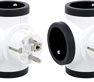 Legrand-Fiche-multiprise-rotative-avec-3-Prises-laterales-avec-Terre-Blanc-et-Gris-fonce-0 Legrand - Fiche multiprise rotative avec 3 Prises latérales avec Terre - Blanc et Gris foncé