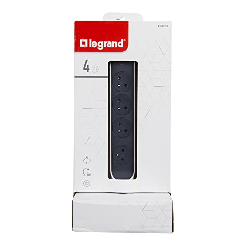 Legrand - Rallonge multiprise d'angle avec 3 Prises Surface avec Terre et USB Type-A+ Type-C à câbler - Blanc et alu - sans Cordon – Image 4