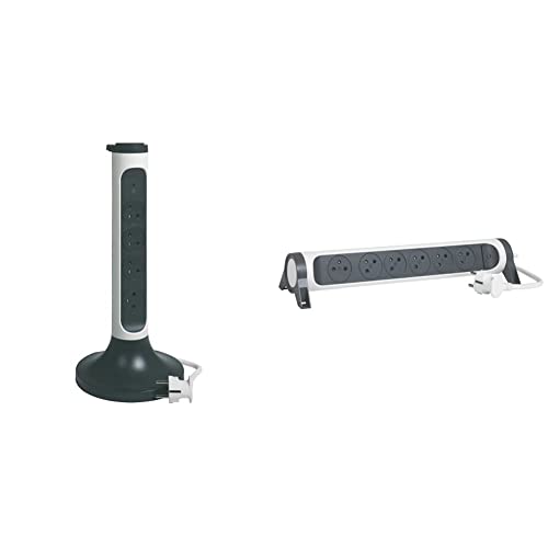 Legrand - Rallonge multiprise d'angle avec 3 Prises Surface avec Terre et USB Type-A+ Type-C à câbler - Blanc et alu - sans Cordon