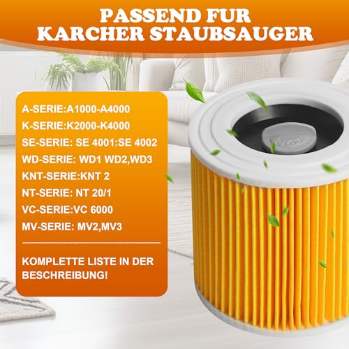 Lot de 4 pour Filtre aspirateur karcher de rechange pour Filtre karcher WD3 pour karcher WD3 WD2 WD1 MV3 MV2 A K KNT NT SE VC, compatibles avec 6.414-552.0/6.414-772.0/6.414-547.0 et autres modèles – Image 4