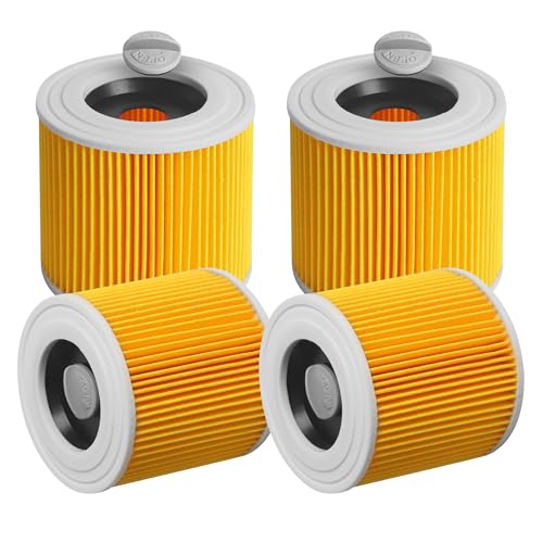 Lot de 4 pour Filtre aspirateur karcher de rechange pour Filtre karcher WD3 pour karcher WD3 WD2 WD1 MV3 MV2 A K KNT NT SE VC, compatibles avec 6.414-552.0/6.414-772.0/6.414-547.0 et autres modèles