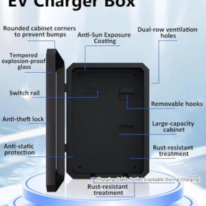 Poteau-de-Borne-de-Recharge-Boitier-de-Verrouillage-de-Securite-Exterieur-pour-Chargeur-de-Vehicule-Electrique-Boitier-de-Charge-pour-Vehicule-Electrique-sans-Socle-0-0 Poteau de Borne de Recharge Boîtier de Chargeur Mural Extérieur, Boîtier de Chargeur pour Véhicule Électrique Résistant aux Intempéries avec Serrure, Organiseur de Câbles