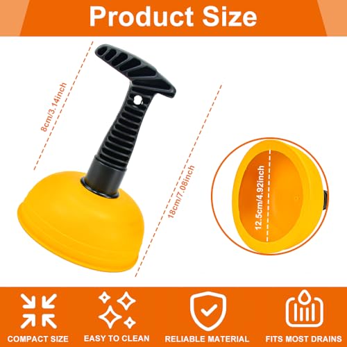 SLTAXAR Ventouse Deboucheur Evier Ventouse Deboucheur Salle de Bain Douche Ventouse Deboucheur Douchedéboucheur WC Professionnel Deboucheur Douche Cheveux Déboucheur Canalisation Evier, 18 * 12.5cm – Image 3