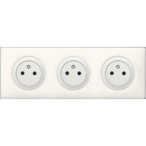 Triple-Prise-2-poles-terre-Celiane-complet-Blanc-Affleurante-0 Triple Prise 2 pôles + terre Céliane complet Blanc Affleurante