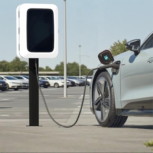 UrbanUp Borne de Recharge Boîtier de Protection pour Borne de Recharge, Poteau de Fixation pour Véhicule Électrique avec Serrure, Support de Recharge pour Véhicule Électrique