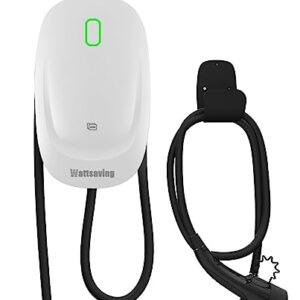 Wattsaving Chargeur EV Triphasé 22kW/11kW Monophasé 7kW/3,5kW - Borne de Recharge Vehicule Electrique avec Câble de Charge de Type 2 de 5 Mètres - Installation de Câblage