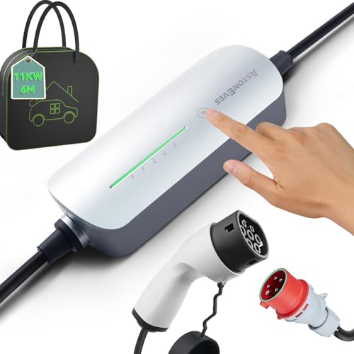 astoneves Chargeur de voiture EV 11 kW réglable avec prise CEE, 16 A pour la norme IEC 62196-2 (câble de 5 m, triphasé, 11 kW)