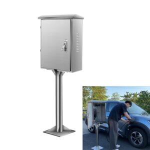 Borne de Recharge Borne de Recharge Autoportante pour Véhicules Électriques, Socle de Recharge Étanche et Verrouillable, Colonne de Recharge pour Voiture