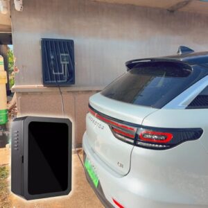 Borne de Recharge Borne de Recharge Extérieure Toutes Saisons, Boîtier de Recharge pour Véhicules Électriques, Boîtier de Gestion des Câbles Tesla Verrouillable, Gain de Place