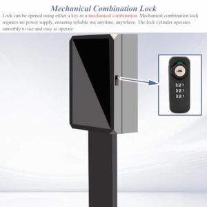 Borne de Recharge Borne de Recharge pour Véhicules Électriques Fixée au Sol, Borne pour Véhicule Électrique avec Serrure, Boîtier de Protection et Support Métallique