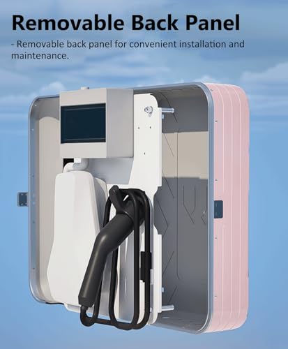 EXCLURA Poteau de Borne de Recharge Boîtier Étanche pour Chargeur de Véhicule Électrique, Borne de Recharge Murale, Boîtier de Protection pour Chargeur de Véhicule Électrique dans Un Garage