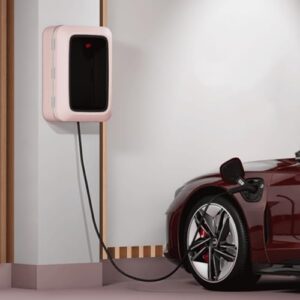 EXCLURA Poteau de Borne de Recharge Boîtier de Recharge pour Véhicule Électrique pour Parking Souterrain, Boîtier de Protection Élégant pour Borne de Recharge, Station de Recharge Murale avec Vis