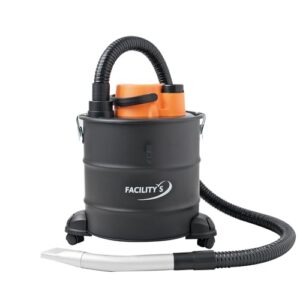 FACILITYS Aspirateur à Cendres Chaudes 1200W 18L en Métal - Aspirateur poêle à pellets et cheminée, jusqu'à 60°C avec Fonction Soufflerie, Filtre HEPA Lavable