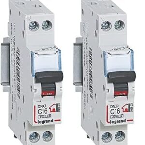Legrand - Disjoncteur Unipolaire+ Neutre - 16A - bornes à vis - 1 module (Lot de 2)