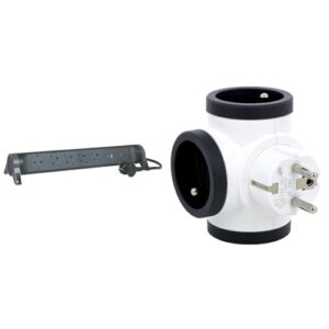 Legrand, Multiprise rotative, 5 Prises, multiprise, connecteur USB-A et USB-C & Fiche Multiprise Triplite Rotative - 3 Prises Latérales en T avec Terre