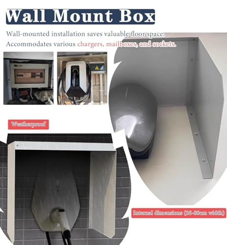 Oracra Borne de Recharge Couvercle Magnétique Étanche pour Chargeur de Véhicule Électrique, Boîtier pour Borne de Recharge de Véhicule Électrique, Socle Mural en Acrylique pour Chargeur