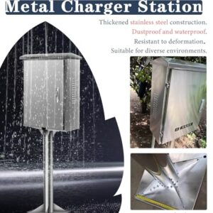 Oracra-Borne-de-Recharge-Boitier-de-Recharge-Etanche-pour-Vehicule-Electrique-Boitier-de-Recharge-pour-Vehicule-Electrique-Socle-de-Recharge-pour-Vehicule-Electrique-allee-0-1 Oracra Borne de Recharge Socle de Recharge Argenté pour Véhicules Électriques, Boîtier de Recharge pour Véhicule Électrique avec Serrure, Protection pour Pilier de Recharge Tesla