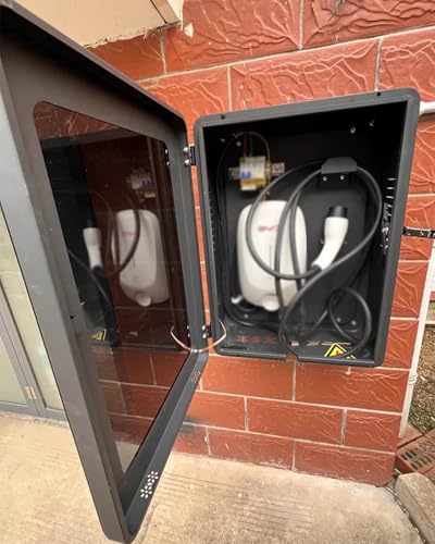 Oracra Borne de Recharge Bornes de Recharge Domestiques pour Véhicules Électriques, Boîtier Étanche pour Chargeur de Véhicule Électrique, Boîtier Extérieur pour Chargeur Tesla