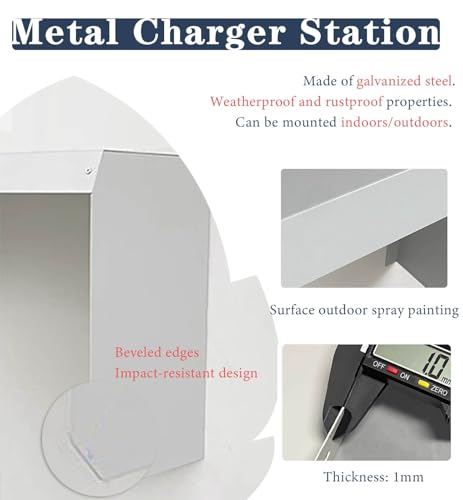Oracra Borne de Recharge Couvercle Magnétique Étanche pour Chargeur de Véhicule Électrique, Boîtier pour Borne de Recharge de Véhicule Électrique, Socle Mural en Acrylique pour Chargeur – Image 4