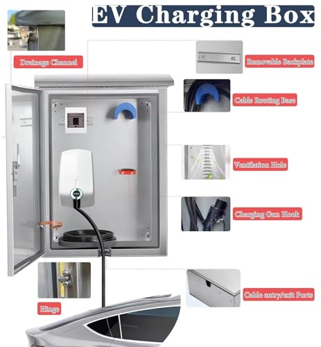Oracra Borne de Recharge Protection pour Chargeur Mural Tesla pour Véhicule Électrique, Boîtier de Chargeur Tesla pour Garage/Maison, Support Intérieur/extérieur