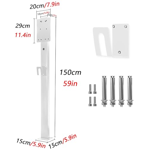 Support de station de charge d'extérieur pour EV avec crochet et accessoires de montage, compatibilité universelle pour la plupart des chargeurs EV, socle noir durable, idéal pour un usage domestique – Image 3