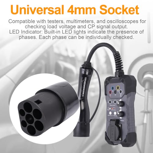 Tomvorks Outil de Diagnostic pour Chargeurs de Véhicules électriques, Adaptateur Multimètre avec Prise Universelle 4 Mm pour Vérifier la Tension Charge, Entretien Essentiel Véhicules électriques – Image 4