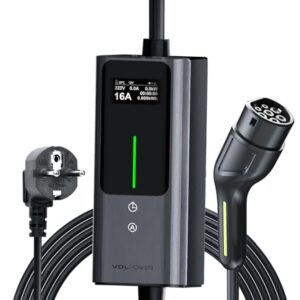 Chargeur Voiture Electrique, 8M /3.6KW EV Chargeur Type 2, Cable Recharge Véhicule Electrique[6/8/10/13/16A] avec EU Schuko, Borne de Recharge Monophasé IP65 (3.68KW-8M)